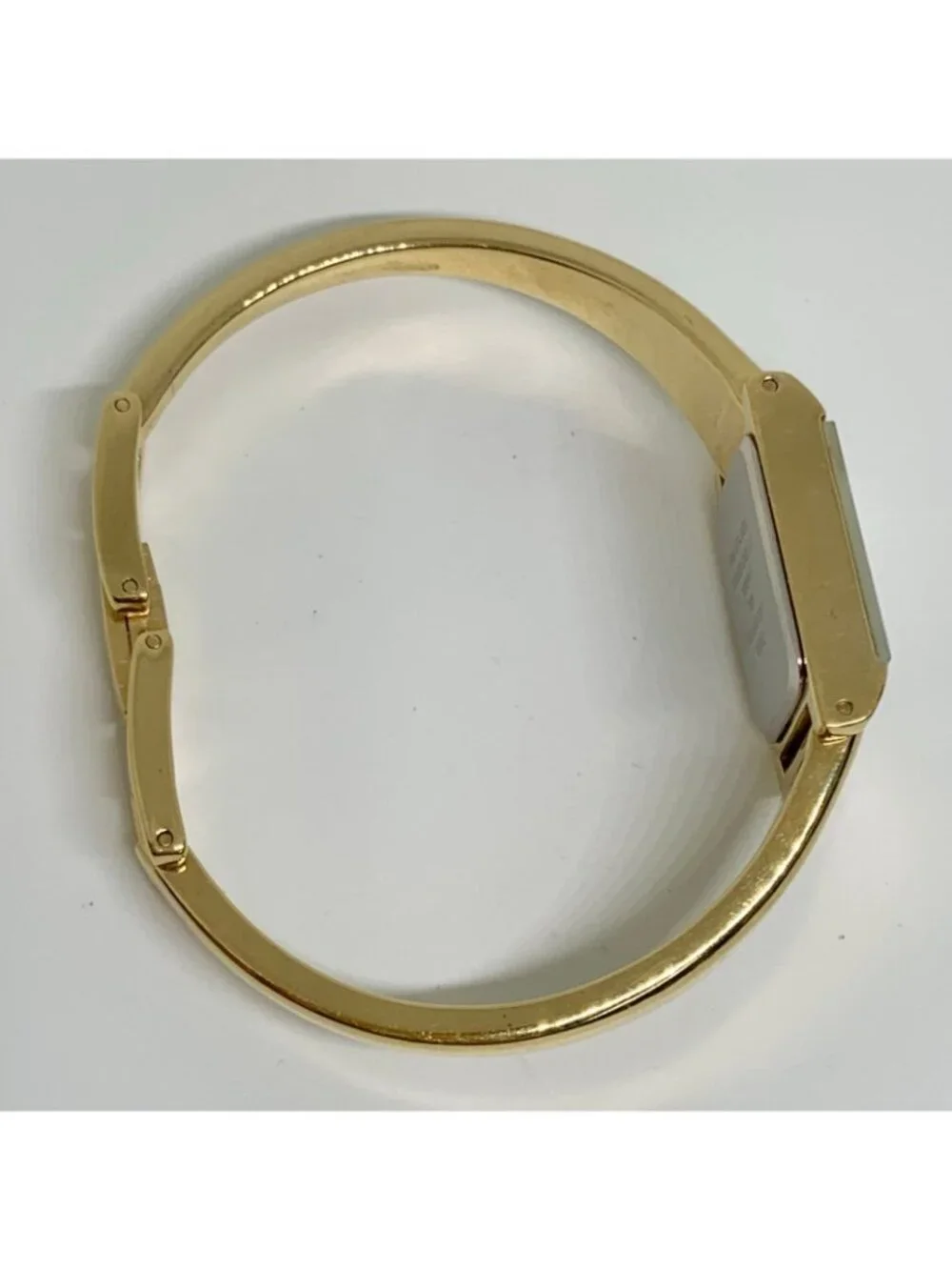 Anne Klein Diamond gold tone women watch 16mm rectangular quartz 6.5” running